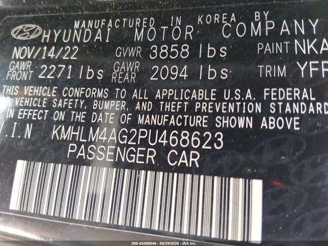 Hyundai ELANTRA SEL 2023 KMHLM4AG2PU468623 Image 9