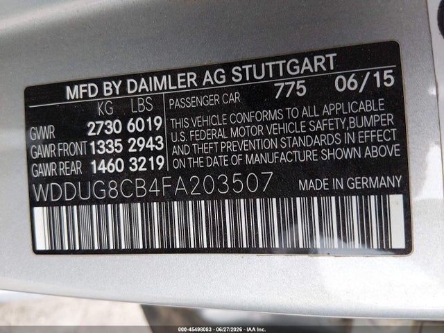 WDDUG8CB4FA203507 Mercedes-Benz S 550