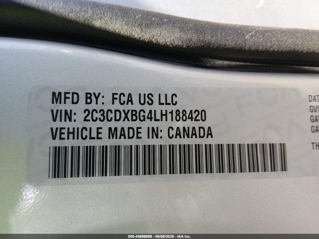 Dodge Charger Sxt Rwd 2020 2C3CDXBG4LH188420 Image 9