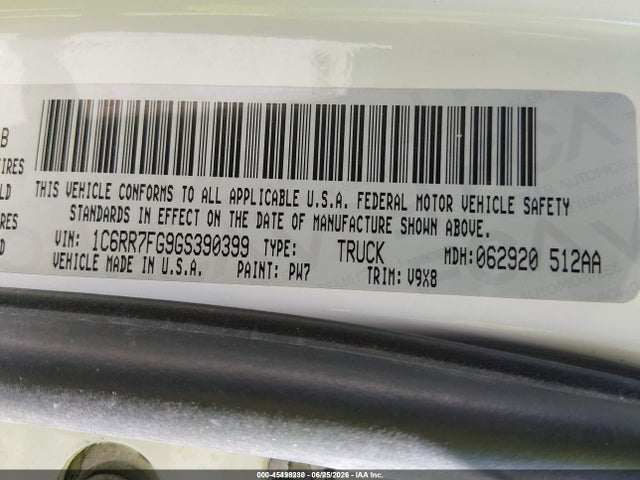 RAM 1500 Tradesman 2016 1C6RR7FG9GS390399 Image 9