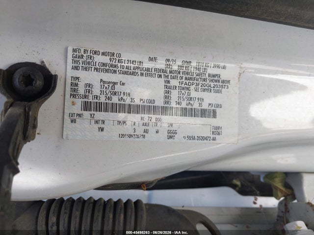 Ford FOCUS SE 2016 1FADP3F20GL203573 Image 9