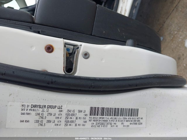 2012 Dodge Journey Sxt მანქანა იყიდება აუქციონზე, vin: 3C4PDDBG5CT397782, აუქციონის ნომერი: 45498273