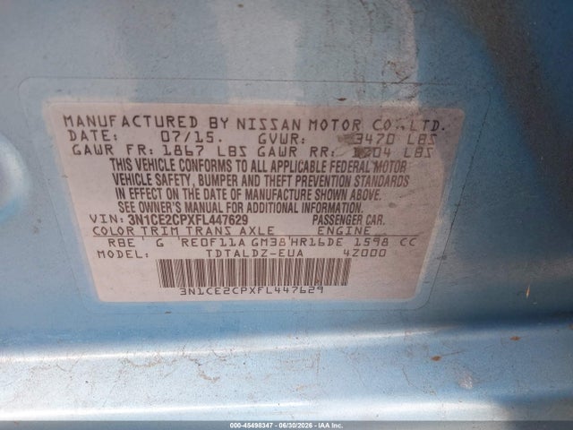 Nissan Versa Note Sv 2015 3N1CE2CPXFL447629 Image 9