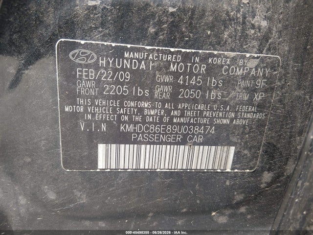 Продаж на аукціоні авто 2009 Hyundai Elantra Touring, vin: KMHDC86E89U038474, номер лоту: 45498355