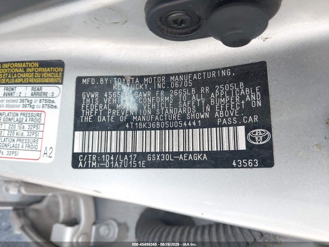 Продаж на аукціоні авто 2005 Toyota Avalon Xls, vin: 4T1BK36B05U054441, номер лоту: 45498365