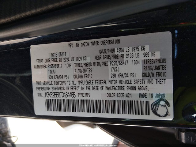2015 Mazda Cx-5 Sport მანქანა იყიდება აუქციონზე, vin: JM3KE2BE8F0484465, აუქციონის ნომერი: 45498372