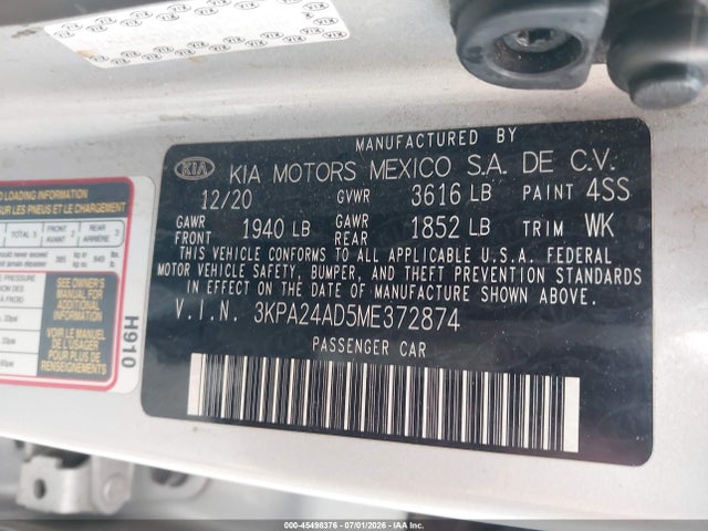 KIA RIO S 2021 3KPA24AD5ME372874 Image 9
