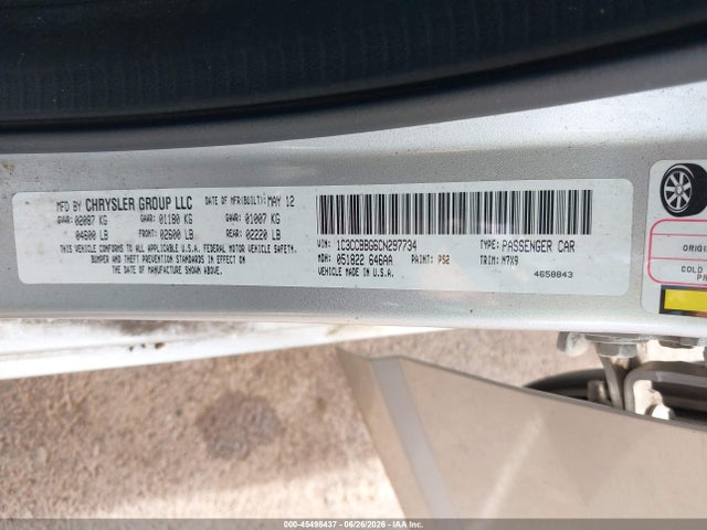 Auction sale of the 2012 Chrysler 200 Touring, vin: 1C3CCBBG6CN297734, lot number: 45498437