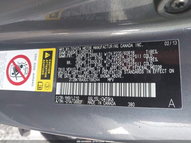 Продажа на аукционе авто 2013 Lexus Rx 350, vin: 2T2BK1BA9DC198244, номер лота: 45498509