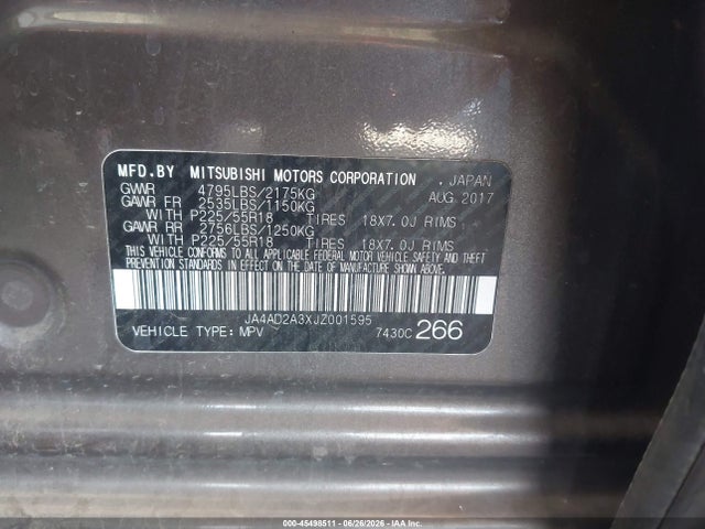 Mitsubishi Outlander Es 2018 JA4AD2A3XJZ001595 Image 9