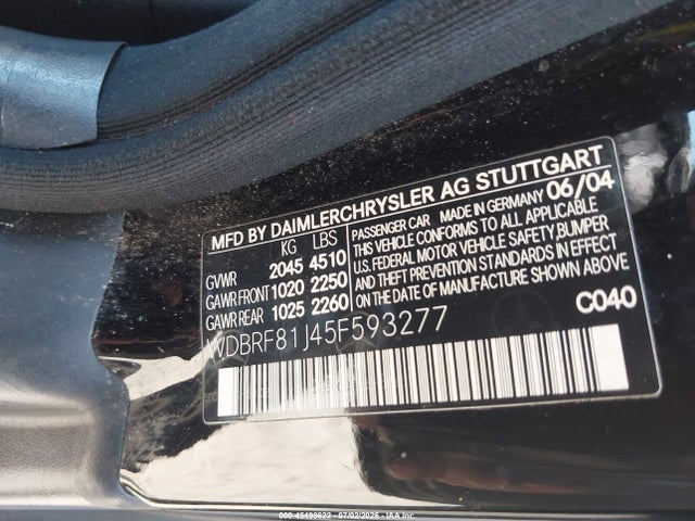Продаж на аукціоні авто 2005 Mercedes-benz C 240 Luxury 4matic, vin: WDBRF81J45F593277, номер лоту: 45498622