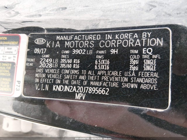 Продаж на аукціоні авто 2018 Kia Soul, vin: KNDJN2A20J7895662, номер лоту: 45498700