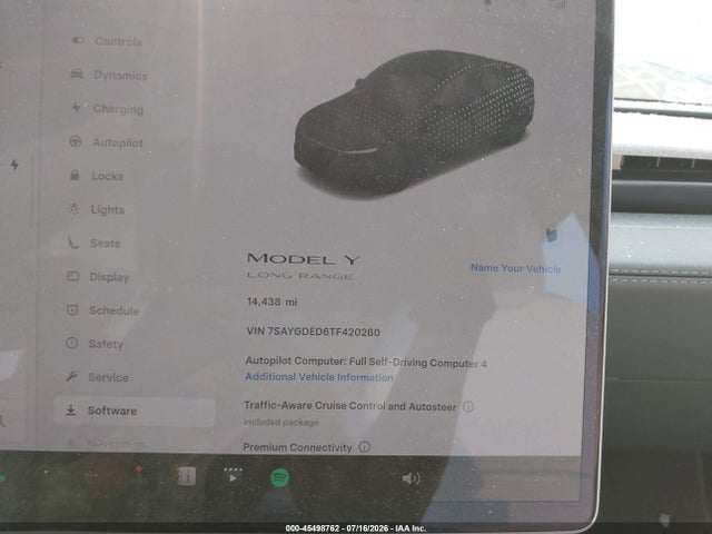Aukcja sprzedaży 2026 Tesla Model Y Premium Rear-wheel Drive/rear-wheel Drive, vin: 7SAYGDED6TF420260, numer aukcji: 45498762