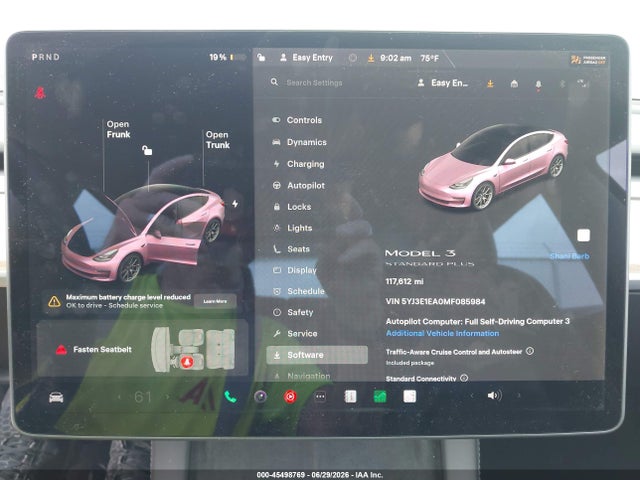 45498769 :رقم المزاد ، 5YJ3E1EA0MF085984 vin ، 2021 Tesla Model 3 Standard Range Plus Rear-wheel Drive مزاد بيع