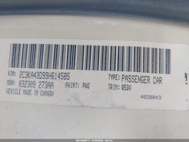 45498777 :رقم المزاد ، 2C3KA43D99H614585 vin ، 2009 Chrysler 300 Lx مزاد بيع