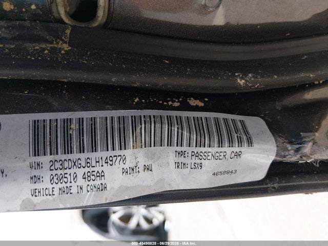 45498828 :رقم المزاد ، 2C3CDXGJ6LH149770 vin ، 2020 Dodge Charger Scat Pack Rwd مزاد بيع