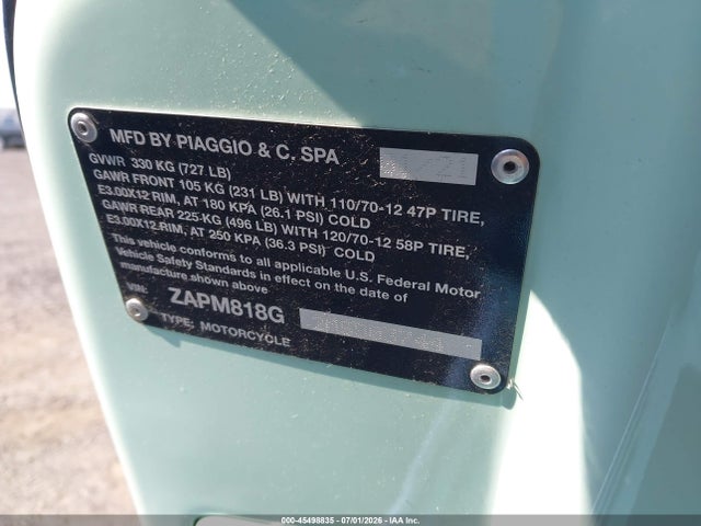 Vespa Primavera/sprint 150 2021 ZAPM818G2M5903744 Image 10