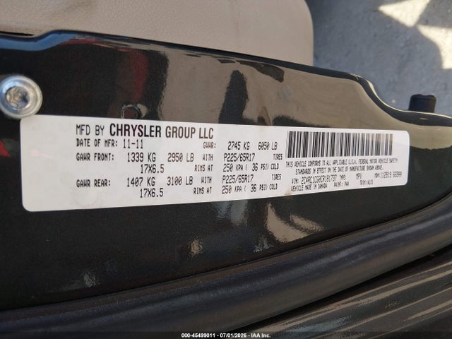 Aukcja sprzedaży 2012 Chrysler Town & Country Touring-l, vin: 2C4RC1CG0CR181737, numer aukcji: 45499011