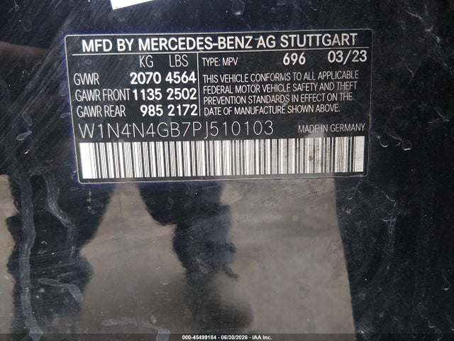 Aukcja sprzedaży 2023 Mercedes-benz Gla 250, vin: W1N4N4GB7PJ510103, numer aukcji: 45499184