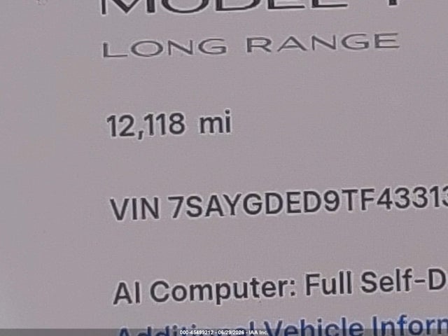 Продажа на аукционе авто 2026 Tesla Model Y Premium Rear-wheel Drive/rear-wheel Drive, vin: 7SAYGDED9TF433133, номер лота: 45499212