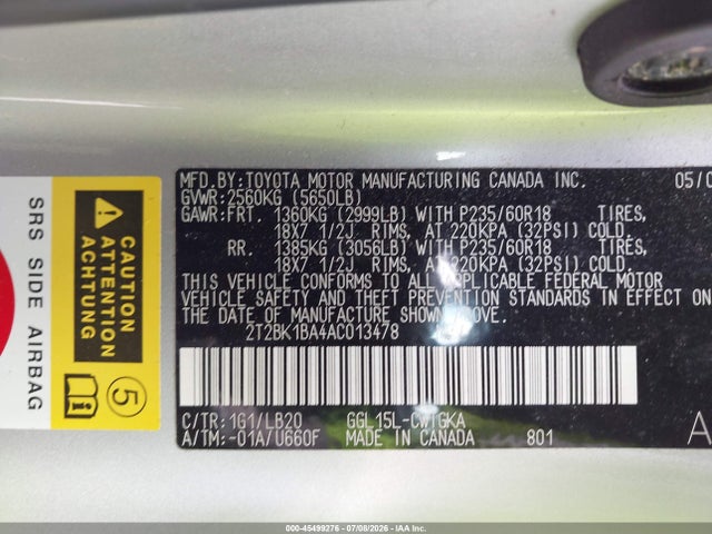 Продаж на аукціоні авто 2010 Lexus Rx 350, vin: 2T2BK1BA4AC013478, номер лоту: 45499276