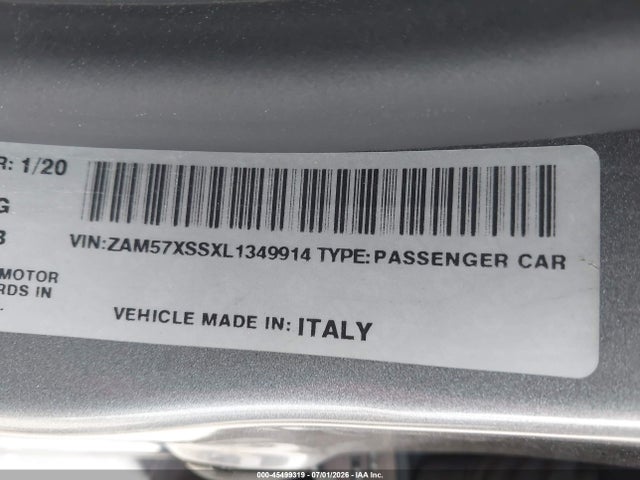 Продаж на аукціоні авто 2020 Maserati Ghibli Gransport, vin: ZAM57XSSXL1349914, номер лоту: 45499319