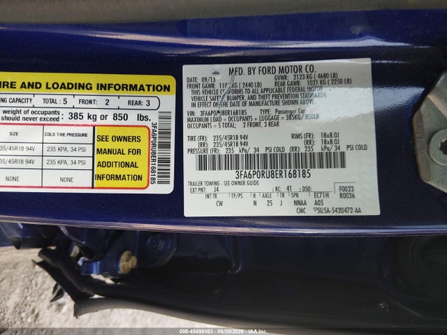 Aukcja sprzedaży 2014 Ford Fusion Hybrid Titanium, vin: 3FA6P0RU8ER168185, numer aukcji: 45499363