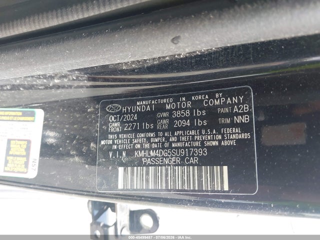 Aukcja sprzedaży 2025 Hyundai Elantra Sel Sport, vin: KMHLM4DG5SU917393, numer aukcji: 45499487