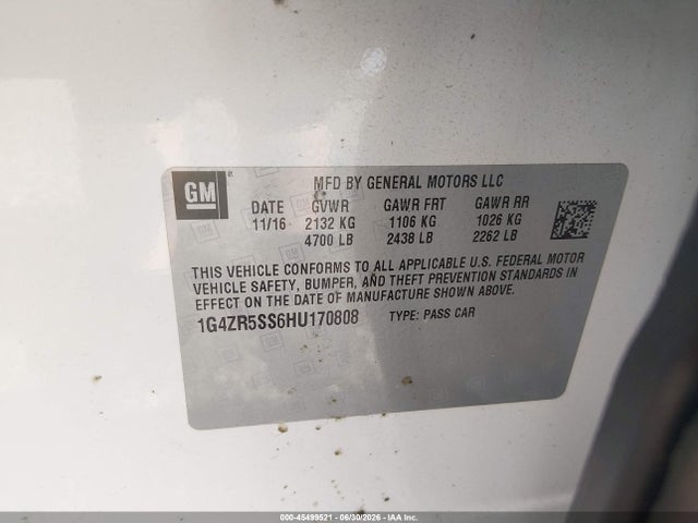 Продажа на аукционе авто 2017 Buick Lacrosse Premium, vin: 1G4ZR5SS6HU170808, номер лота: 45499521