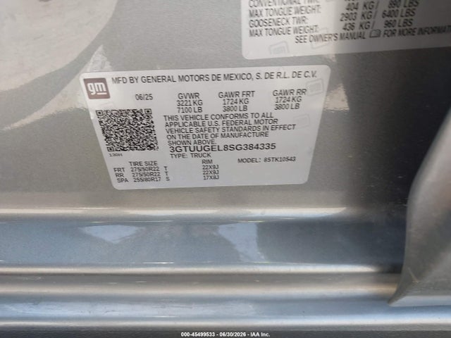 3GTUUGEL8SG384335 GMC Sierra 1500 4wd Short Box Denali