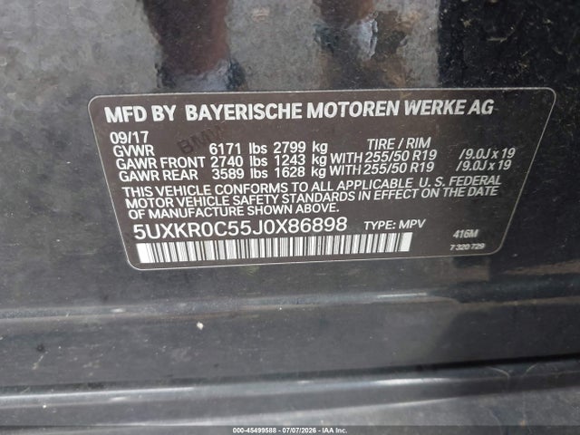 Aukcja sprzedaży 2018 Bmw X5 Xdrive35i, vin: 5UXKR0C55J0X86898, numer aukcji: 45499588