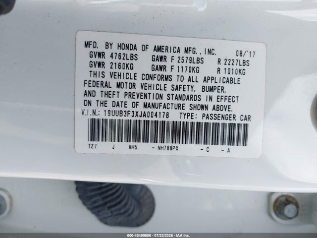 Acura TLX 2018 19UUB3F3XJA004178 Image 9