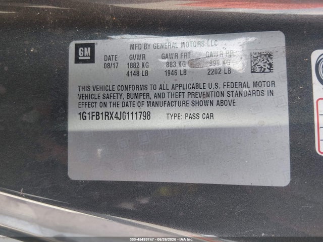 Chevrolet Camaro 1lt 2018 1G1FB1RX4J0111798 Image 9