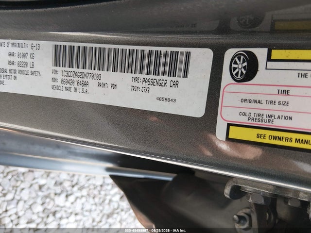 45499987 :رقم المزاد ، 1C3CDZAG2DN770103 vin ، 2013 Dodge Avenger Se V6 مزاد بيع