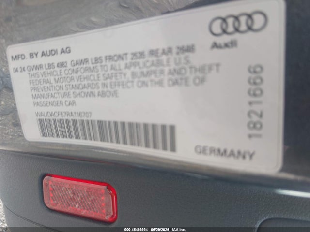 Продаж на аукціоні авто 2024 Audi A5 Sportback Premium 45 Tfsi S Line Quattro S Tronic, vin: WAUDACF57RA116707, номер лоту: 45499994