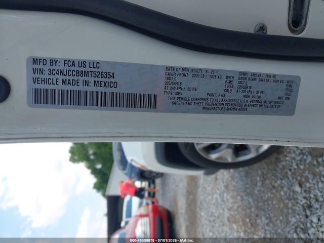 Aukcja sprzedaży 2021 Jeep Compass Limited Fwd, vin: 3C4NJCCB8MT526354, numer aukcji: 45500078
