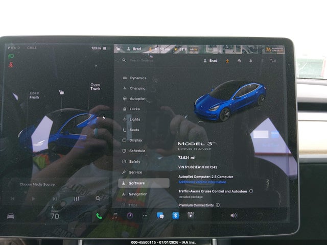 Продажа на аукционе авто 2018 Tesla Model 3 Long Range/mid Range, vin: 5YJ3E1EA1JF007242, номер лота: 45500115