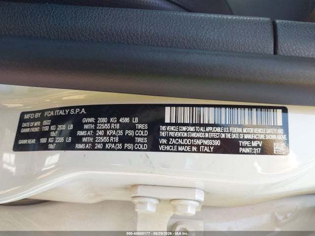 ZACNJDD15NPN69390 Jeep Renegade Limited 4x4
