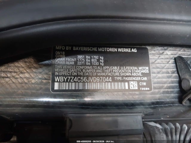 Продаж на аукціоні авто 2018 Bmw I3 94ah W/range Extender, vin: WBY7Z4C56JVD97044, номер лоту: 45500205