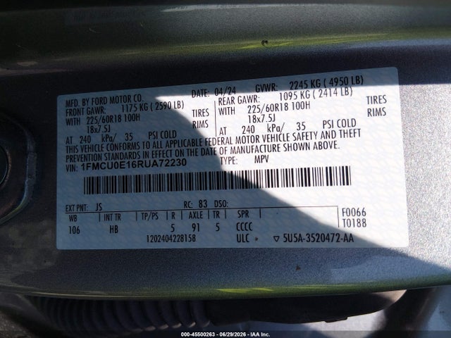 Ford Escape Phev 2024 1FMCU0E16RUA72230 Image 9