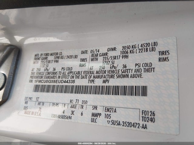 Ford ESCAPE SE 2014 1FMCU0GX6EUD44335 Image 9