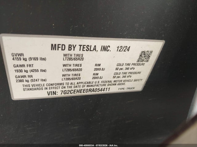 Tesla Cybertruck Cyberbeast 2024 7G2CEHEE0RA054411 Image 9