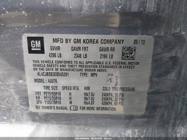 Продаж на аукціоні авто 2014 Buick Encore Convenience, vin: KL4CJBSB3EB545281, номер лоту: 45500356