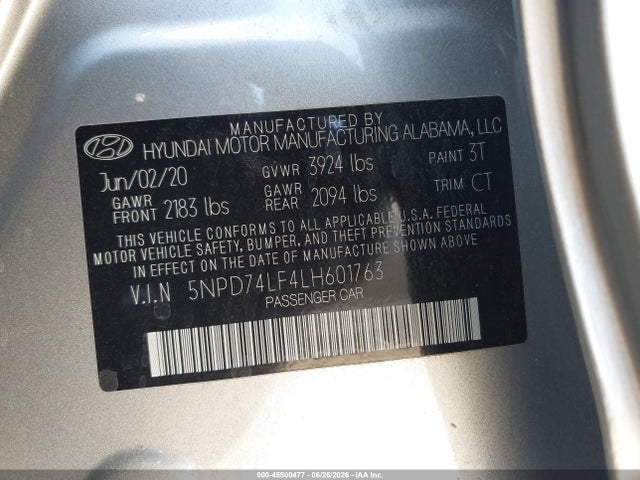 Hyundai ELANTRA SE 2020 5NPD74LF4LH601763 Image 9