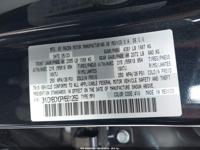 Aukcja sprzedaży 2023 Mazda Cx-30 2.5 S Preferred, vin: 3MVDMBCM0PM561269, numer aukcji: 45500494