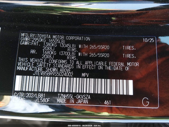 Toyota 4runner Hybrid Platinum 2025 JTEVB5BR9S5024002 Image 9