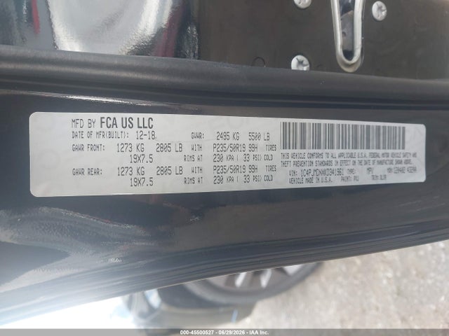 1C4PJMDNXKD341961 Jeep Cherokee High Altitude 4x4