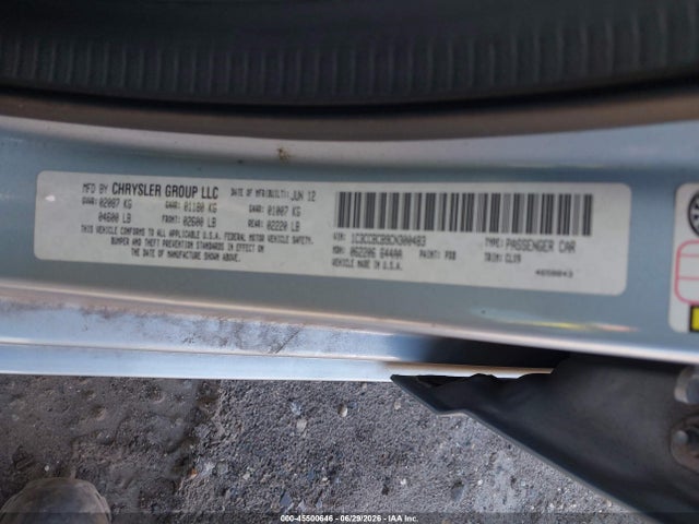 45500646 :رقم المزاد ، 1C3CCBCB9CN300483 vin ، 2012 Chrysler 200 Limited مزاد بيع