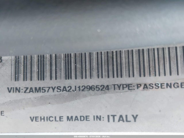 Aukcja sprzedaży 2018 Maserati Ghibli S, vin: ZAM57YSA2J1296524, numer aukcji: 45500676
