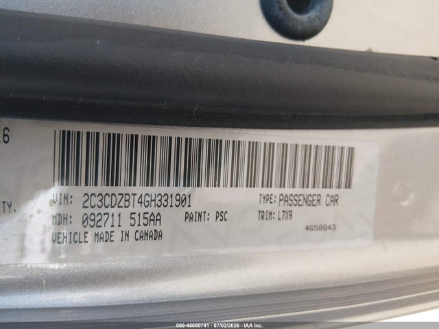 2016 Dodge Challenger R/t მანქანა იყიდება აუქციონზე, vin: 2C3CDZBT4GH331901, აუქციონის ნომერი: 45500741